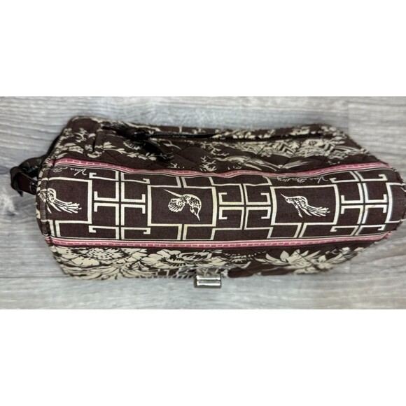 Vera Bradley Imperial Toile Floral Garden Birds Brown Quilt Turn Lock Zip Wallet - Picture 5 of 7